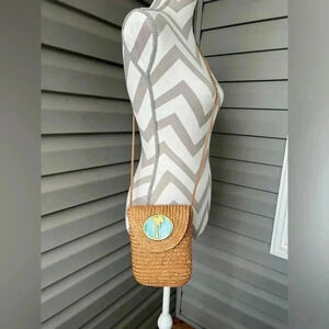 Vintage Wimberly Jute Crossbody Mini Bag